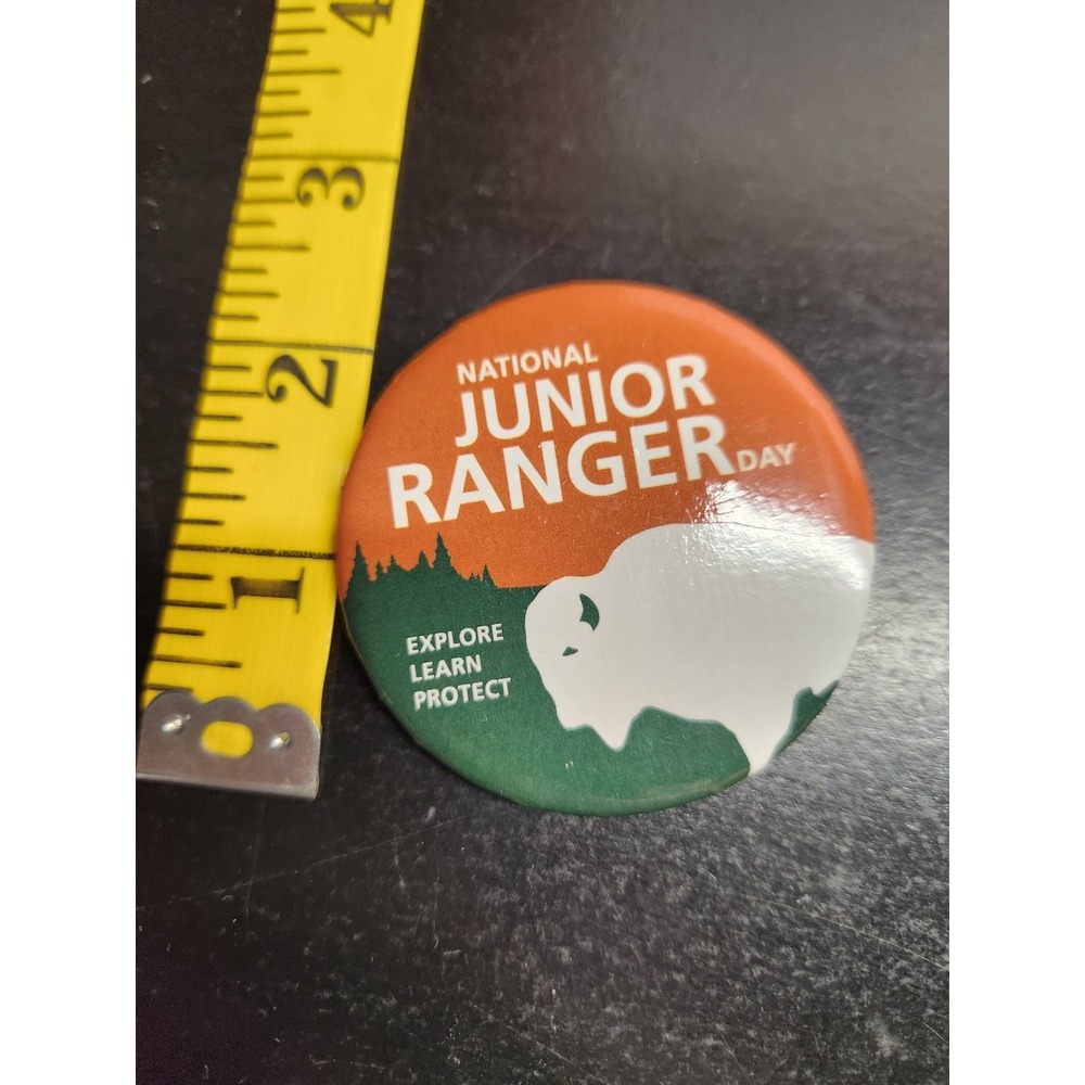 National Junior Ranger Day Pinback Button Explore Learn Protect 1.75 Inch Round - Picture 4 of 4